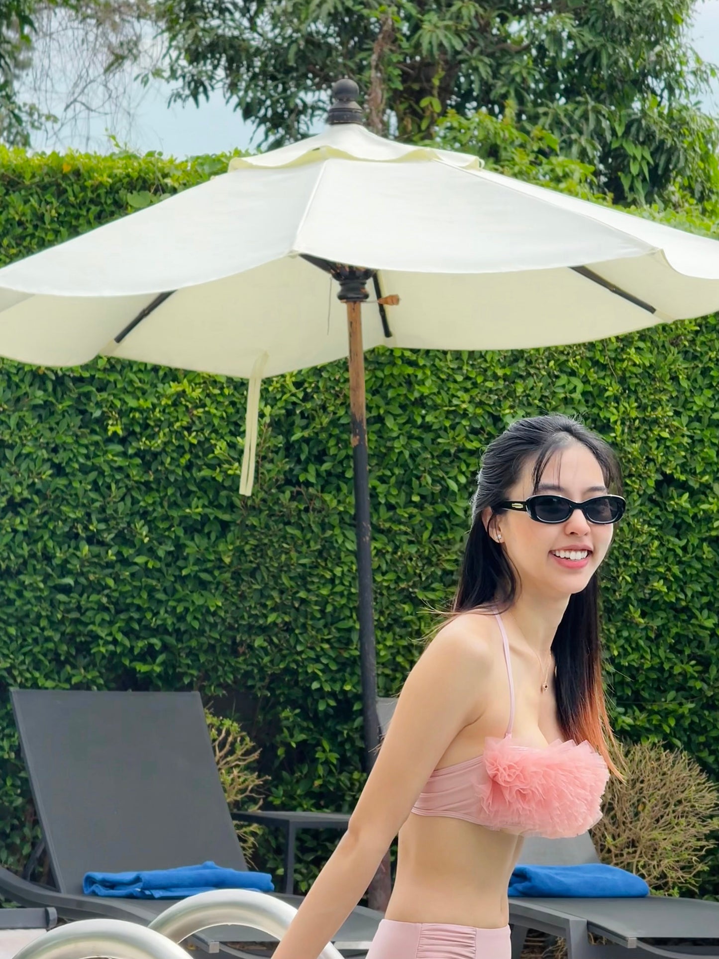 BHUSANAKAN SWIMWEAR บิกินี่รุ่น "Blossom Puff" บิกินี่แต่งระบายฟูฟ่อง กางเกงเอวสูงวินเทจ ละมุน น่ารักเกินต้าน