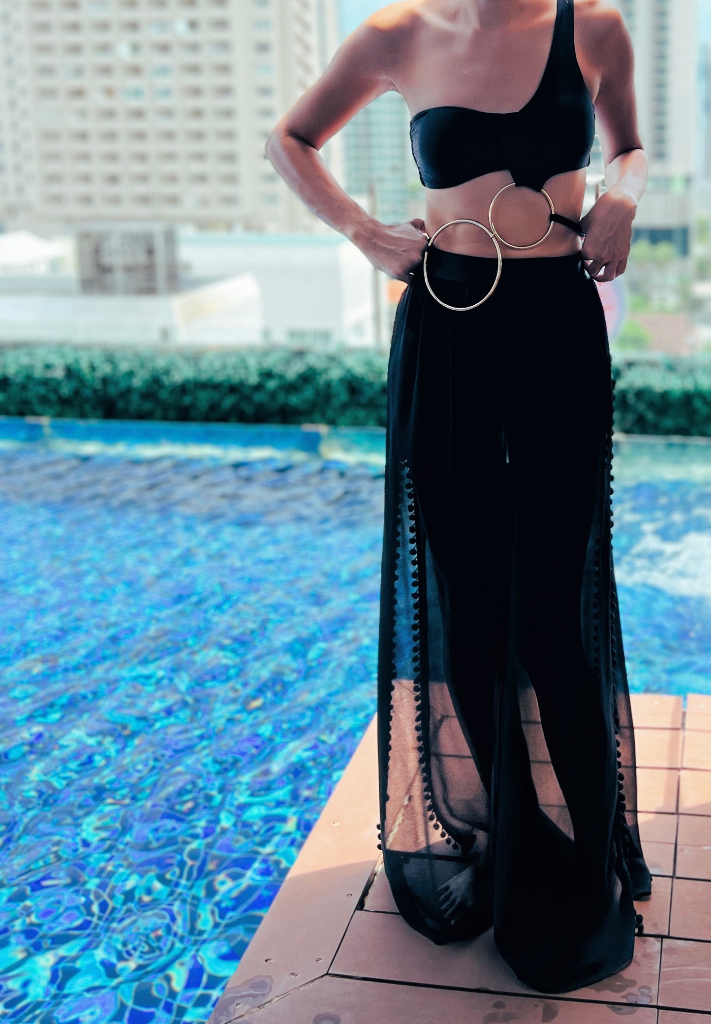 BHUSANAKAN SWIMWEAR กางเกงขายาวผ้าชีฟองสุดพริ้ว สำหรับใส่คลุมชุดว่ายน้ำหรือบิกินี่ Pants Cover Up