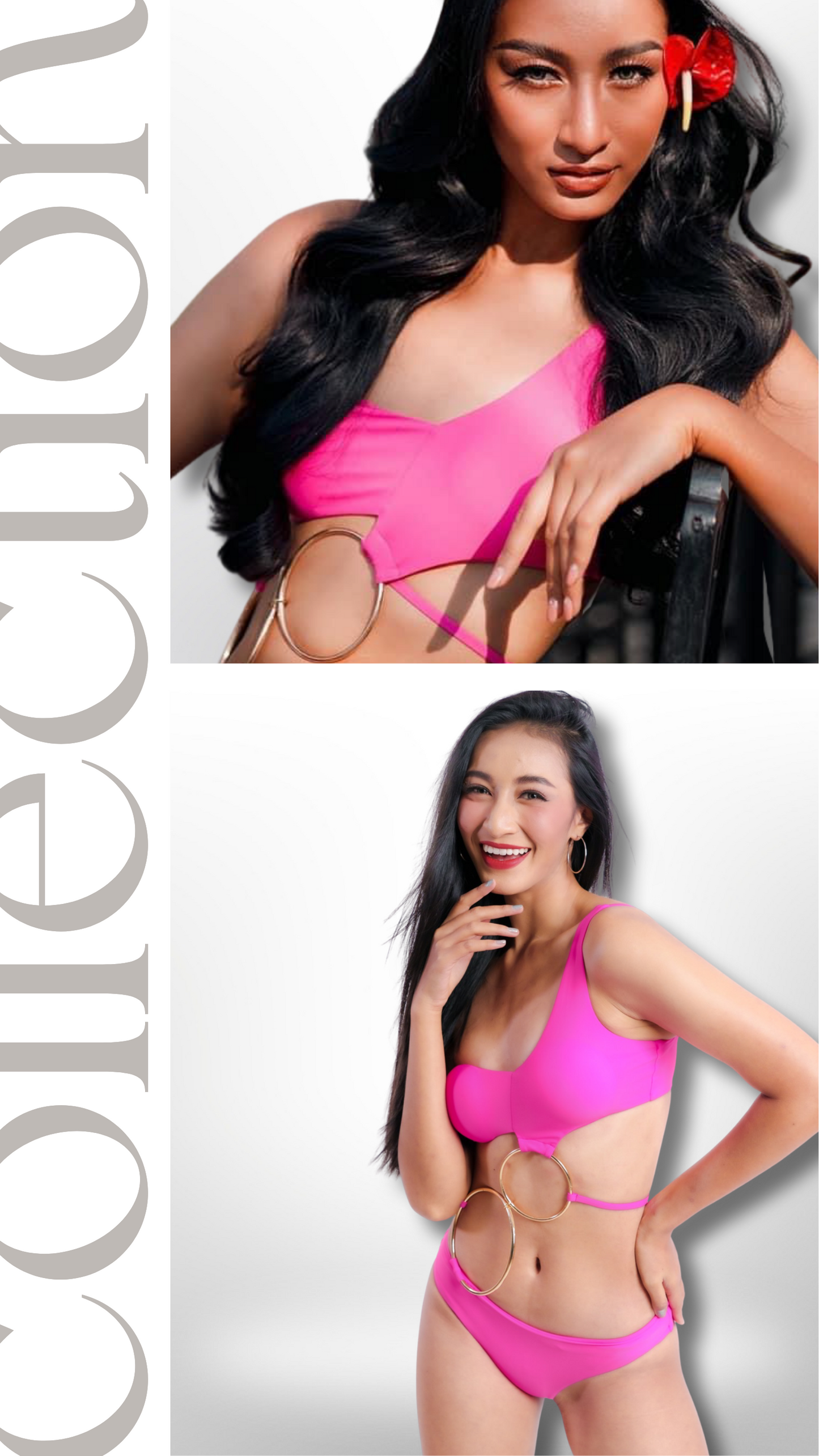 BHUSANAKAN SWIMWEAR ชุดว่ายน้ำ บิกินี่ 2ห่วงทนหายห่วง สีสันจัดจ้านพร้อมเสิร์ฟ Colorful Swan Gold O-ring Bikini