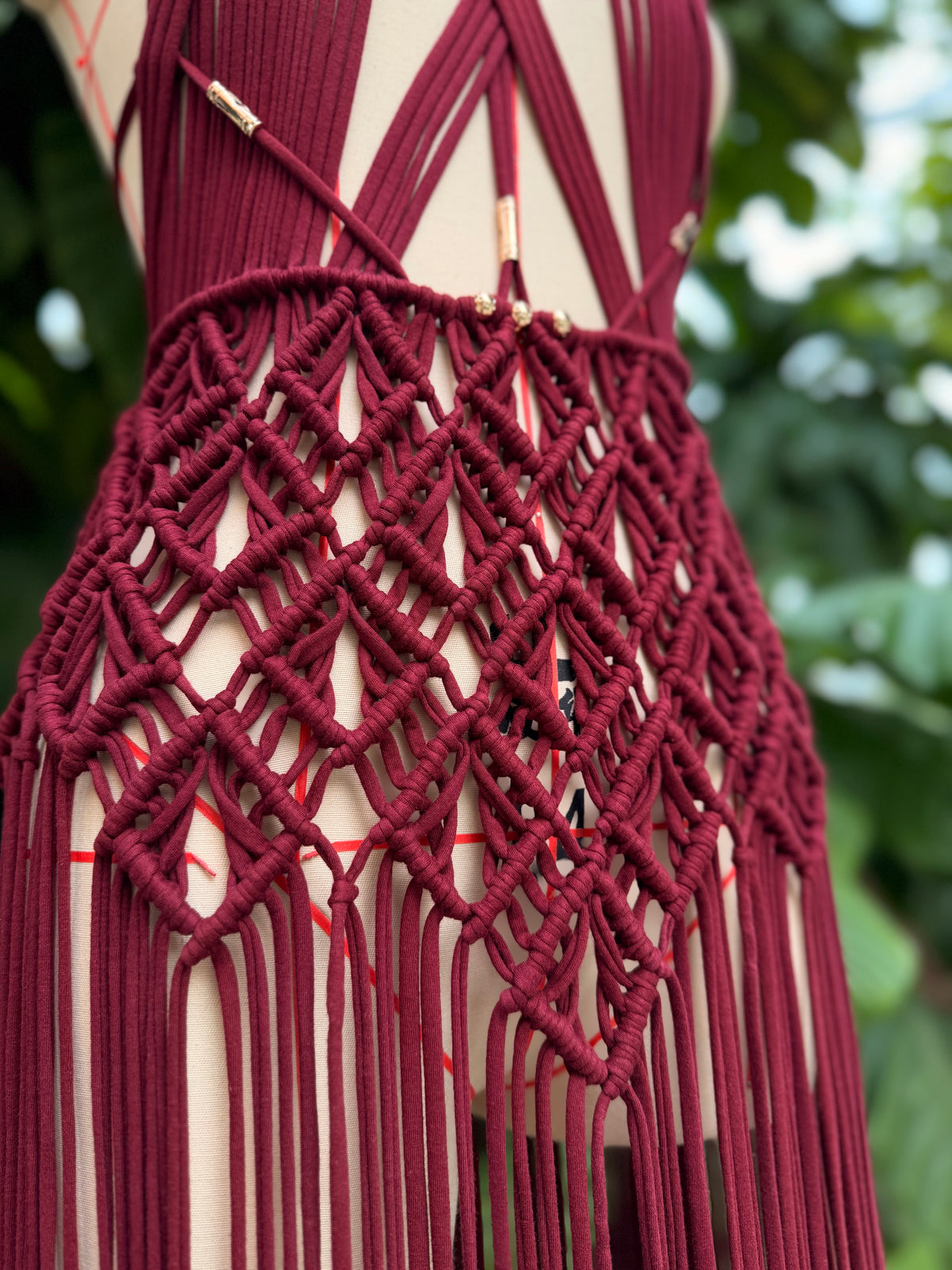 BHUSANAKAN SWIMWEAR Macrame Collection T-Shirt Yarn Macrame Dress ชุดเดรสถักพรีเมียมสั่งทำตามไซซ์ สัมผัสนุ่มทิ้งตัวสวย สไตล์ Boho-Luxury