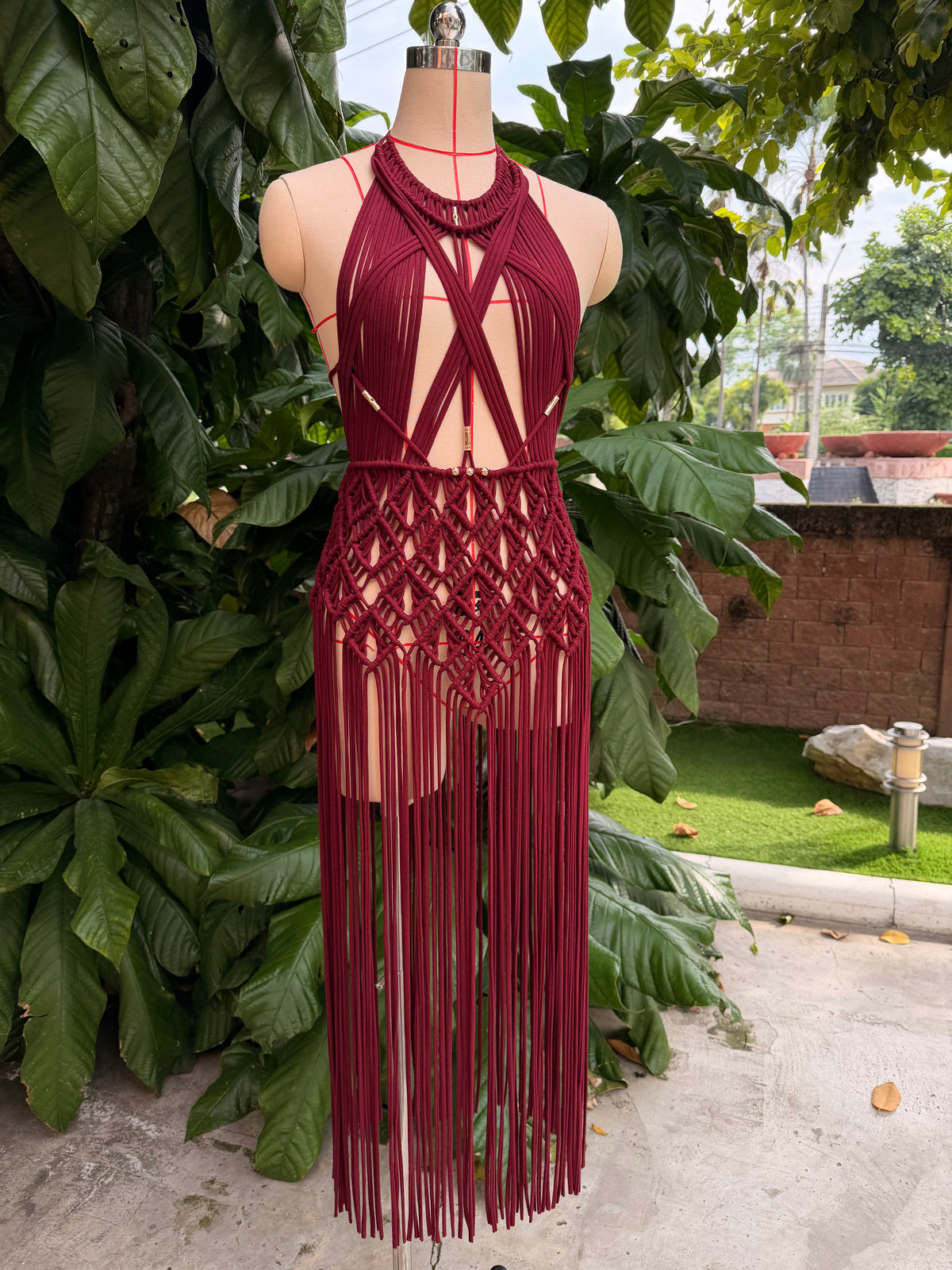 BHUSANAKAN SWIMWEAR Macrame Collection T-Shirt Yarn Macrame Dress ชุดเดรสถักพรีเมียมสั่งทำตามไซซ์ สัมผัสนุ่มทิ้งตัวสวย สไตล์ Boho-Luxury