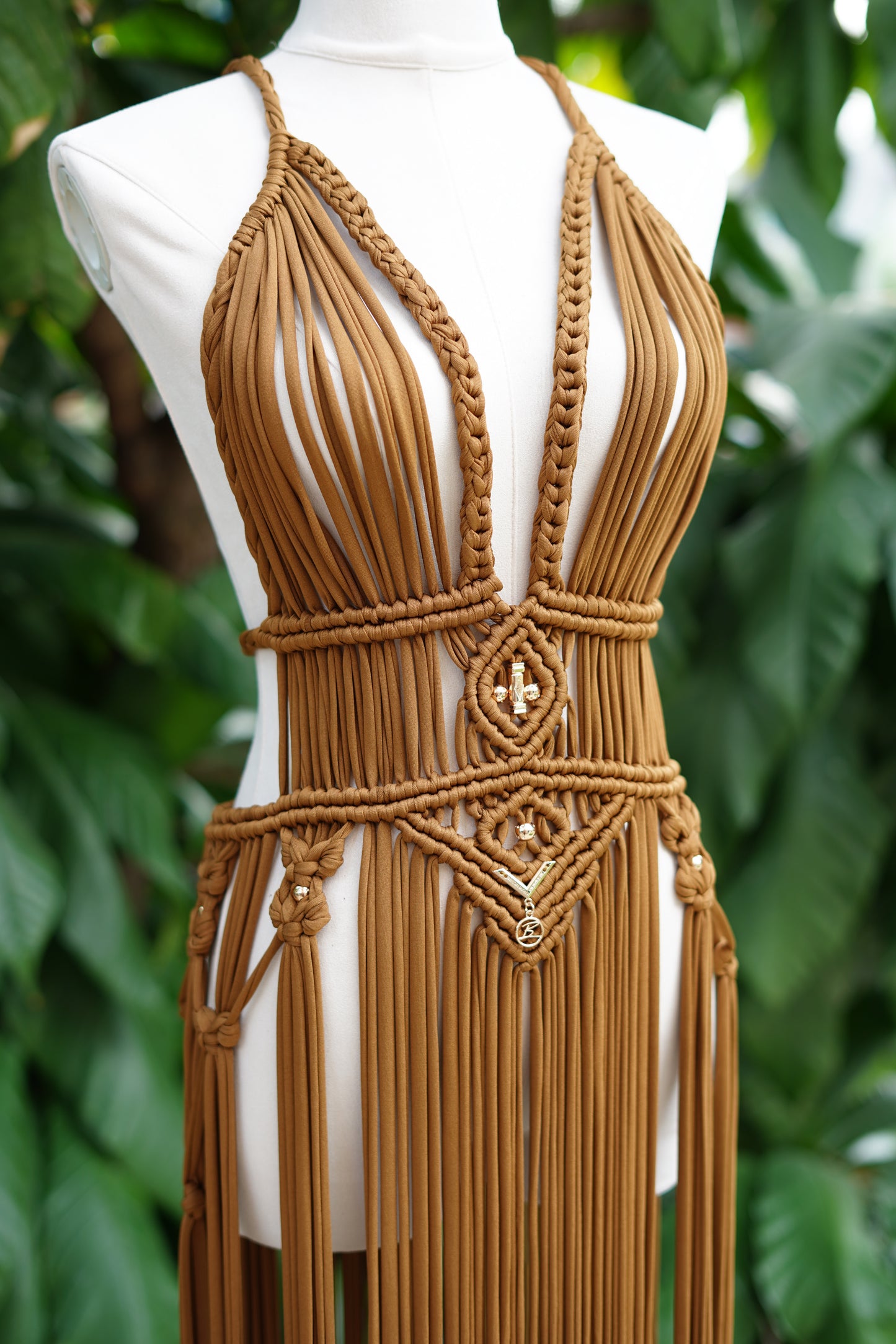 BHUSANAKAN SWIMWEAR Macrame Collection T-Shirt Yarn Macrame Dress ชุดเดรสถักพรีเมียมสั่งทำตามไซซ์ สัมผัสนุ่มทิ้งตัวสวย สไตล์ Boho-Luxury