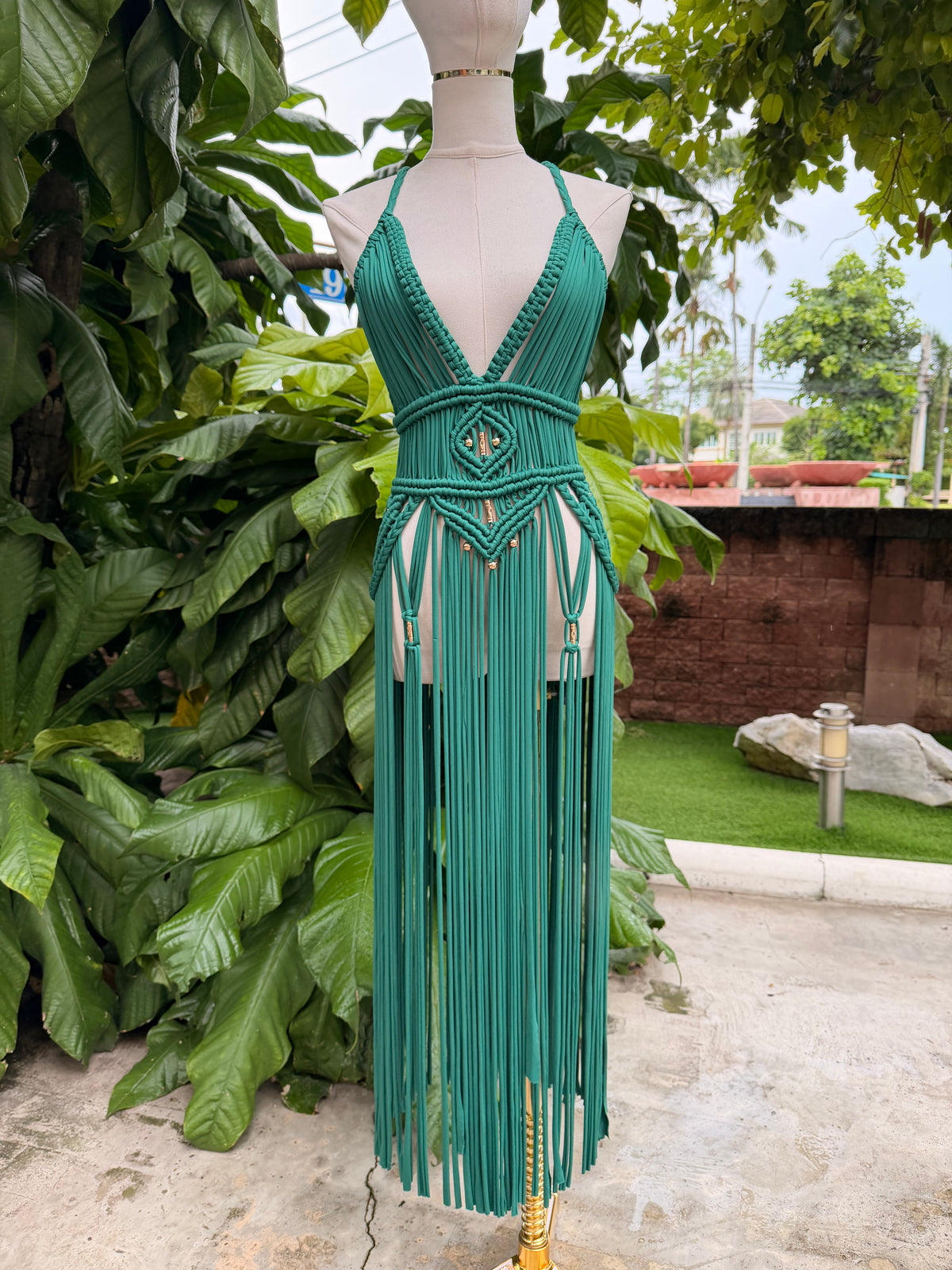 BHUSANAKAN SWIMWEAR Macrame Collection T-Shirt Yarn Macrame Dress ชุดเดรสถักพรีเมียมสั่งทำตามไซซ์ สัมผัสนุ่มทิ้งตัวสวย สไตล์ Boho-Luxury