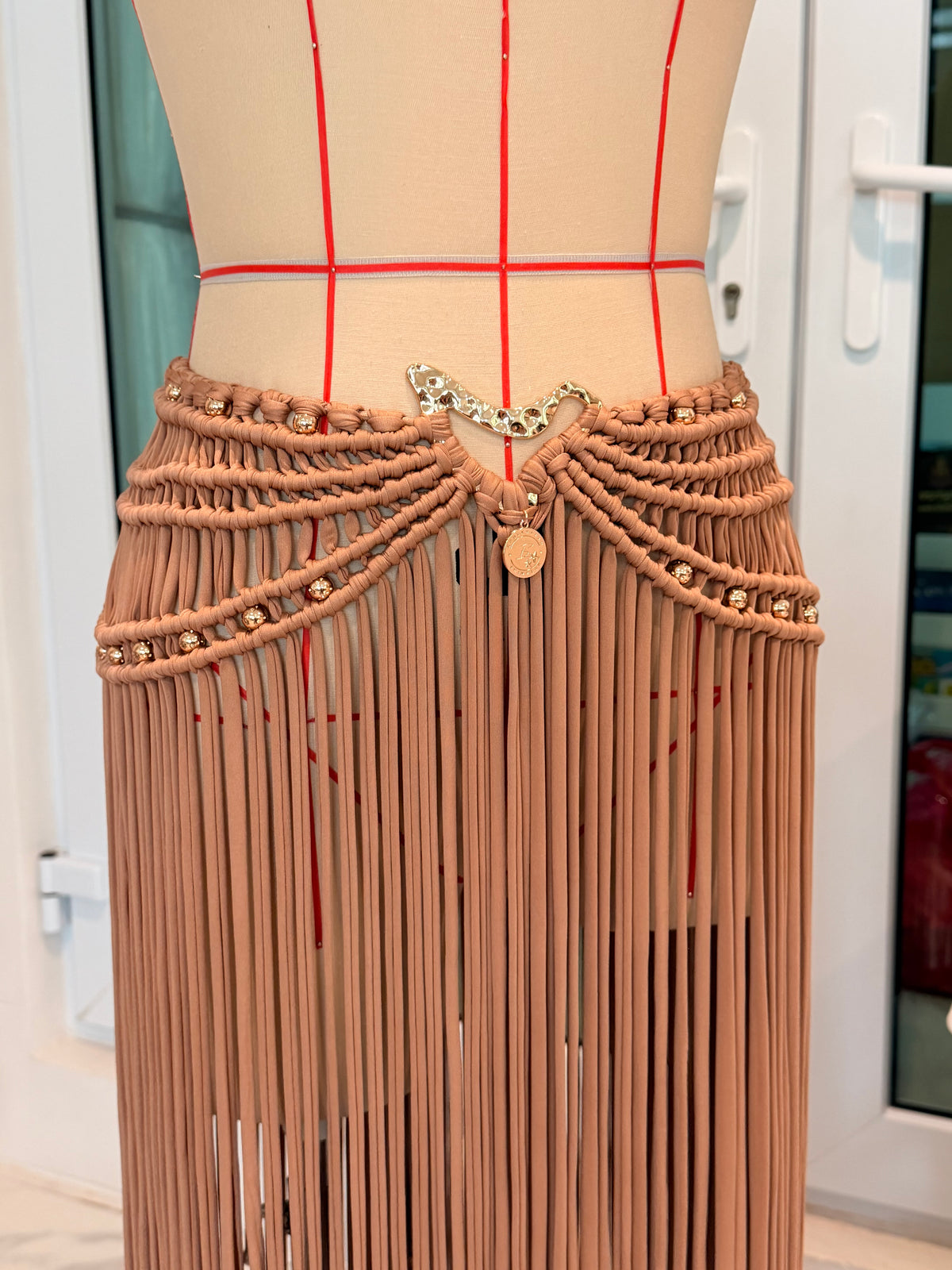 BHUSANAKAN SWIMWEAR Macrame Collection T-Shirt Yarn Macrame Skirt กระโปรงถักพรีเมียมสั่งทำตามไซซ์ สัมผัสนุ่มทิ้งตัวสวย สไตล์ Boho-Luxury
