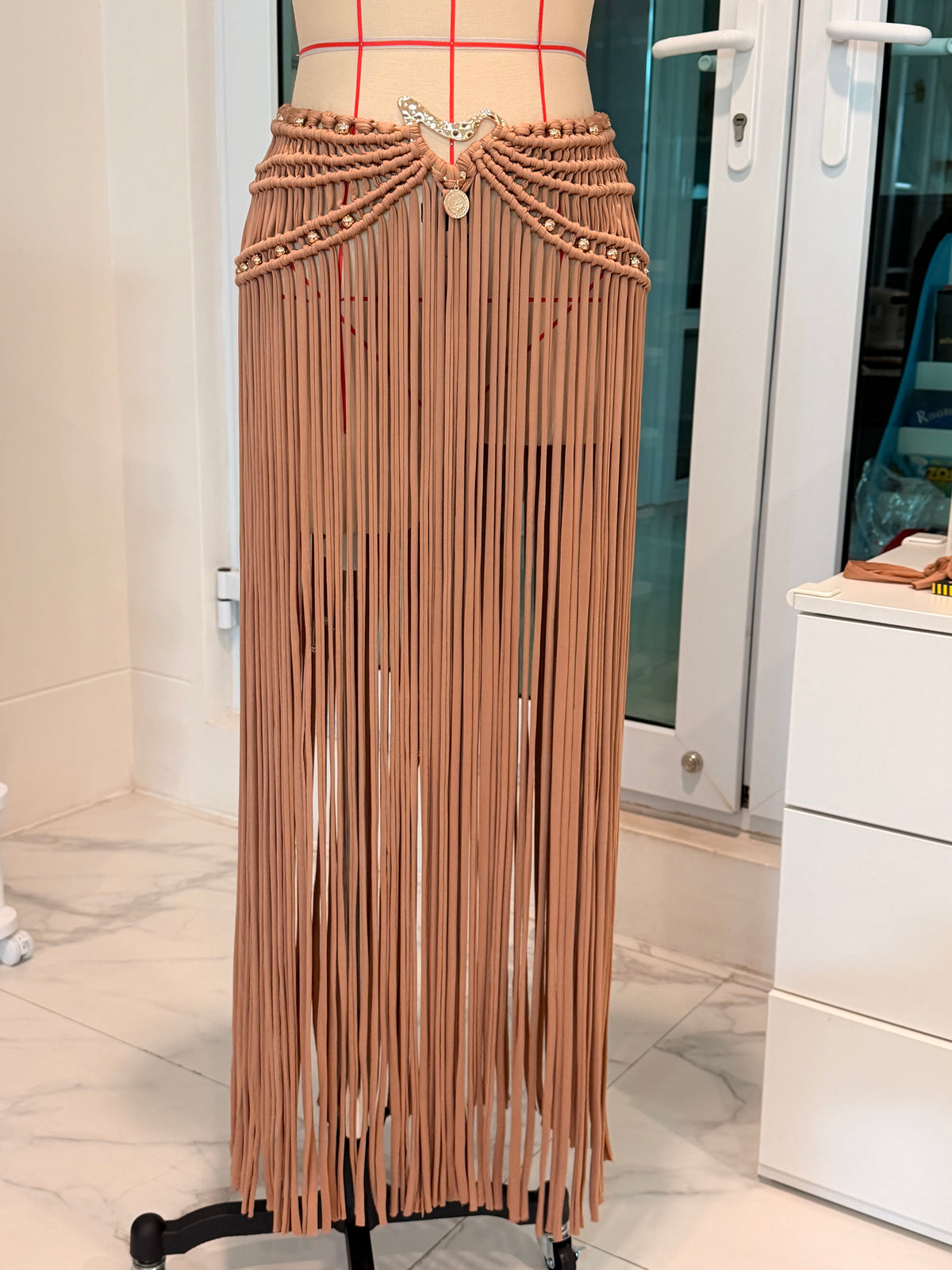 BHUSANAKAN SWIMWEAR Macrame Collection T-Shirt Yarn Macrame Skirt กระโปรงถักพรีเมียมสั่งทำตามไซซ์ สัมผัสนุ่มทิ้งตัวสวย สไตล์ Boho-Luxury