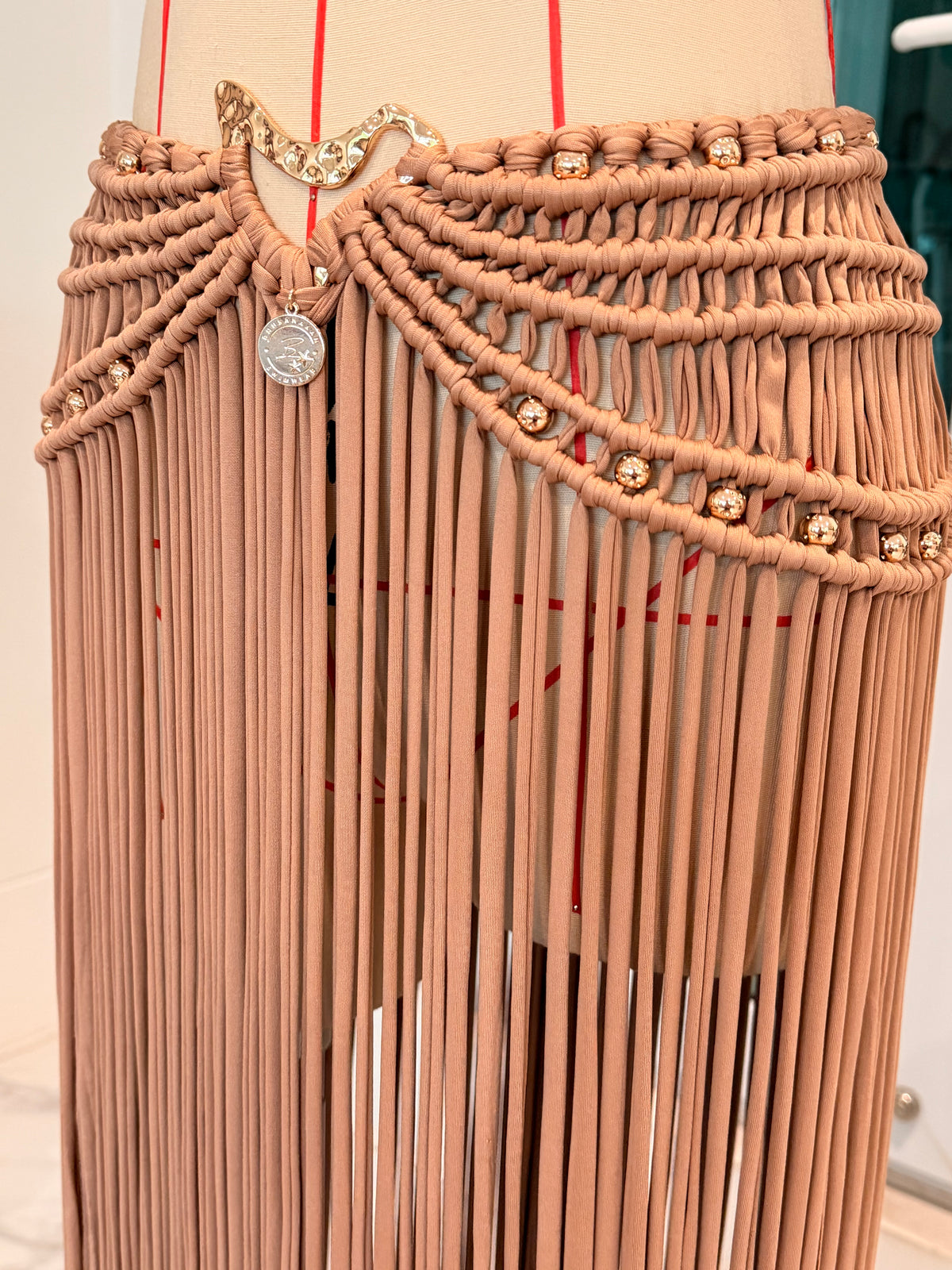 BHUSANAKAN SWIMWEAR Macrame Collection T-Shirt Yarn Macrame Skirt กระโปรงถักพรีเมียมสั่งทำตามไซซ์ สัมผัสนุ่มทิ้งตัวสวย สไตล์ Boho-Luxury
