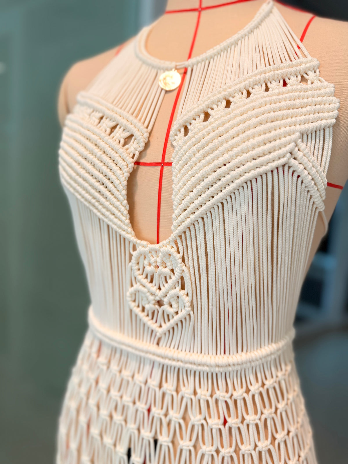 BHUSANAKAN SWIMWEAR Macrame Collection T-Shirt Yarn Macrame Dress ชุดเดรสถักพรีเมียมสั่งทำตามไซซ์ สัมผัสนุ่มทิ้งตัวสวย สไตล์ Boho-Luxury