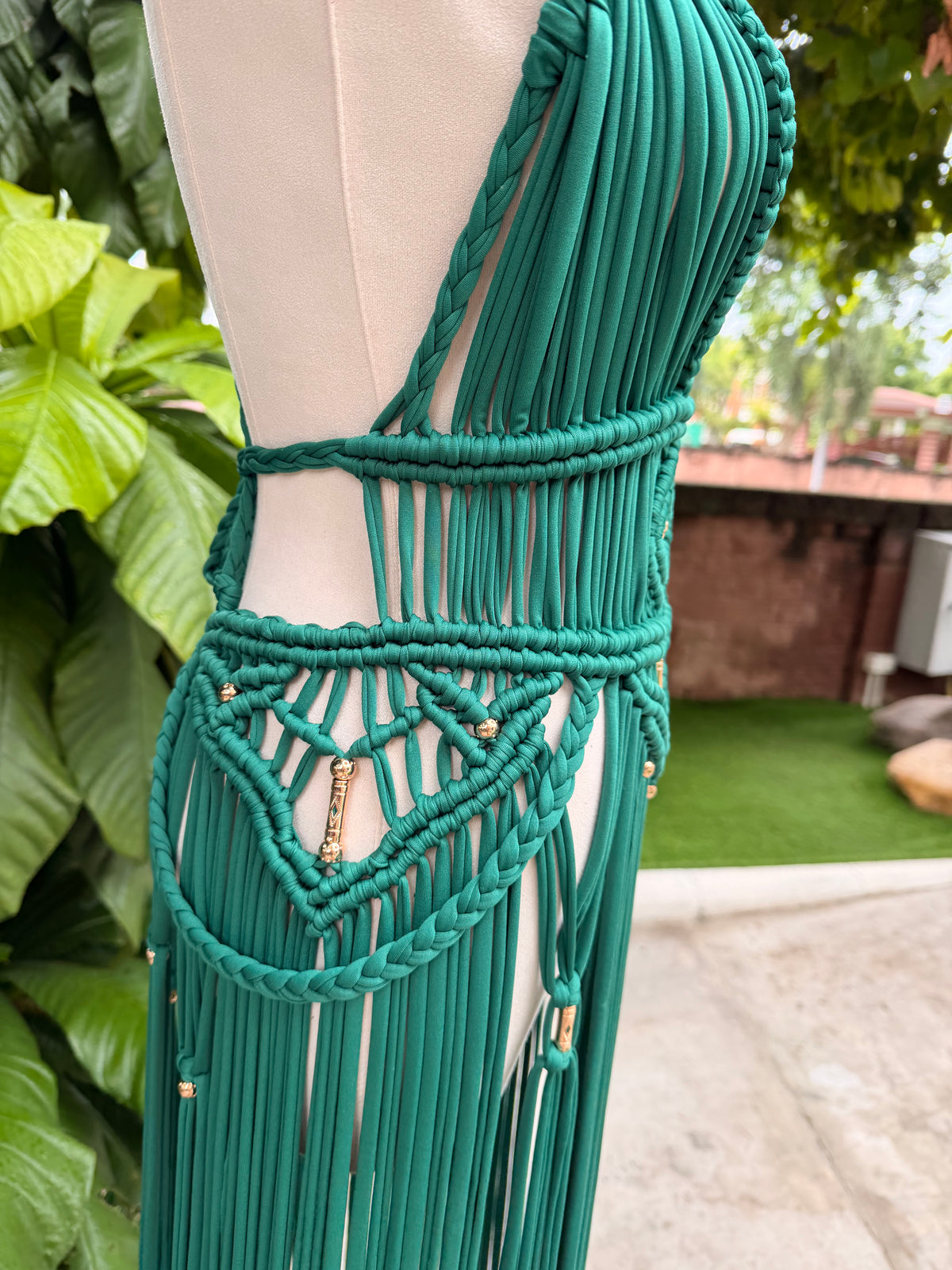 BHUSANAKAN SWIMWEAR Macrame Collection T-Shirt Yarn Macrame Dress ชุดเดรสถักพรีเมียมสั่งทำตามไซซ์ สัมผัสนุ่มทิ้งตัวสวย สไตล์ Boho-Luxury