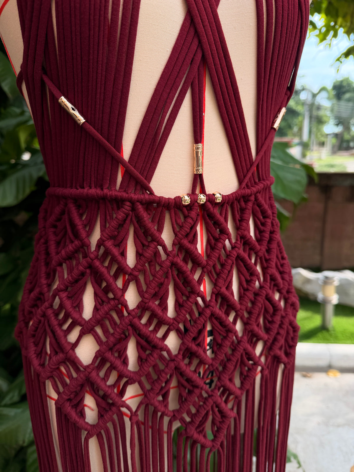 BHUSANAKAN SWIMWEAR Macrame Collection T-Shirt Yarn Macrame Dress ชุดเดรสถักพรีเมียมสั่งทำตามไซซ์ สัมผัสนุ่มทิ้งตัวสวย สไตล์ Boho-Luxury