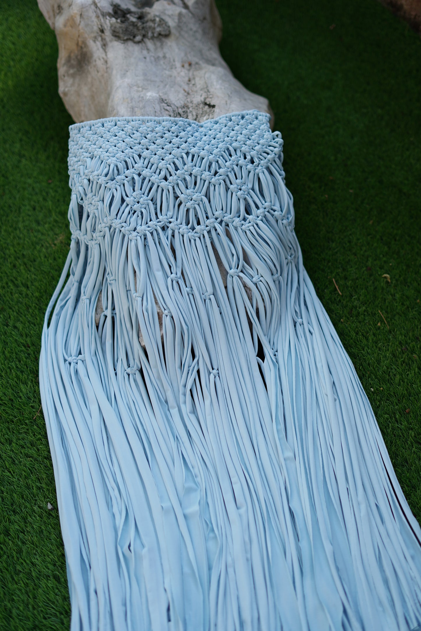BHUSANAKAN SWIMWEAR Macrame Collection T-Shirt Yarn Macrame Skirt กระโปรงถักพรีเมียมสั่งทำตามไซซ์ สัมผัสนุ่มทิ้งตัวสวย สไตล์ Boho-Luxury