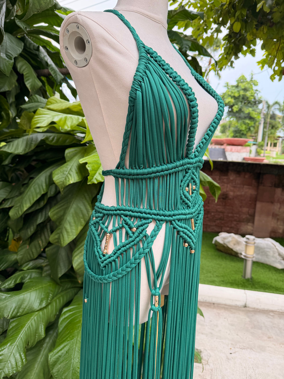 BHUSANAKAN SWIMWEAR Macrame Collection T-Shirt Yarn Macrame Dress ชุดเดรสถักพรีเมียมสั่งทำตามไซซ์ สัมผัสนุ่มทิ้งตัวสวย สไตล์ Boho-Luxury